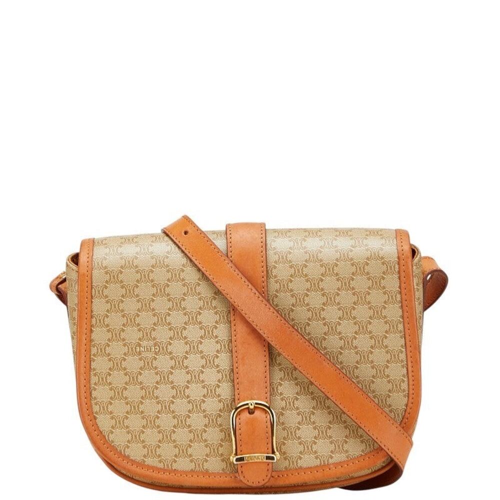 Celine Macadam Shoulder Bag Beige